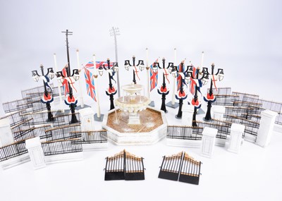 Lot 734 - Street furniture and accessories for a Street Party or Parade consisting of metal single-cast (8) lamp posts with integral flags