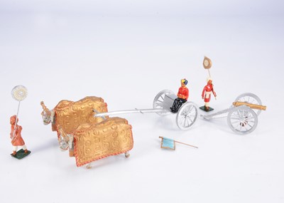 Lot 739 - Marlborough Durbar Series D60 Golden Gun of Baroda complete with seated driver and walking retainers (2)