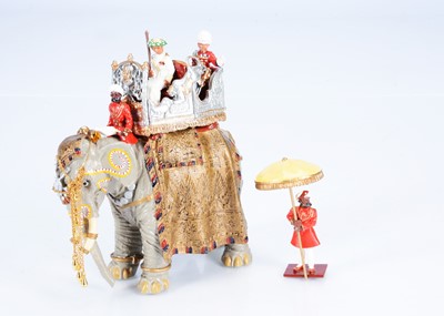 Lot 742 - Britains Delhi Durbar Series set 08956 Duke of Connaught's State Elephant with Duke and Duchess with footmen carrying parasol