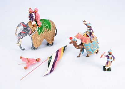 Lot 743 - Marlborough Durbar Series comprising Elephant flag bearer, and D78 Camel Kettle Drummer with handler