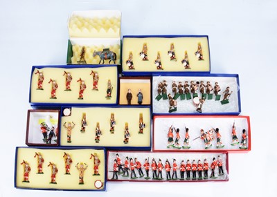 Lot 751 - Boxed New Metal sets by various makers including S & S Miniatures and British Bulldog comprising Star Soldiers 6pce sets 12, 2 X 13 and 13A Black Watch Pipers, and Drummers