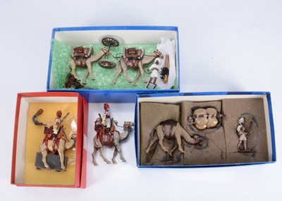 Lot 764 - Somerset Ltd 2 X Camel sets comprising Camels (2) carrying quick-firing gun, with handler