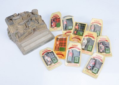 Lot 773 - Britains Grant's Whisky Collection comprising a complete set of No. 1-9 with a display model of Edinburgh Castle 2-3 minor chips to exterior