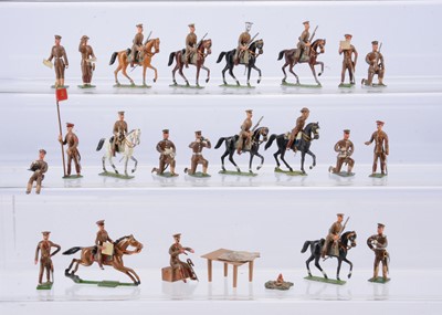 Lot 804 - Heyde 48mm size World War I United States - or British - troops comprising mounted (9) and foot (13) figures