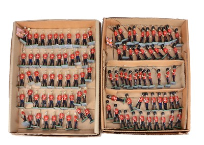 Lot 825 - White metal figures by Peter Johnson - previously sold as Lot 397 Phillips 24th June 1992 - comprising Grenadier Guards at slope (32) and at ease (15) with officers (4) and flagbearer