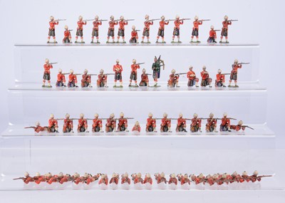 Lot 828 - Britains mainly 1901 version Cameron Highlanders from set 89 comprising Lying firing (23)