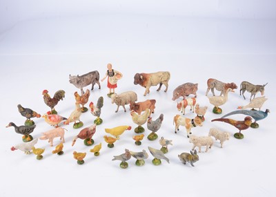 Lot 845 - Composition animals and birds by Elastolin and Lineol of Germany