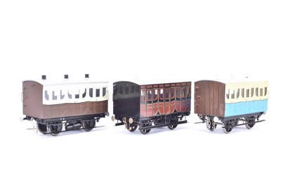 Lot 1017 - Thre kitbuilt Gauge 1 Victorian Stage Coach style 4-wheel Coaches