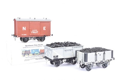 Lot 1019 - Northern Fine Scale Gauge 1 Kitbuilt Van and Open wagons