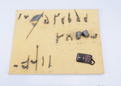 Lot 874 - Britains Unpainted Arms Sample Card, 210 to 235, ex-lot 154 from the Britains Archive Auction of June 1994