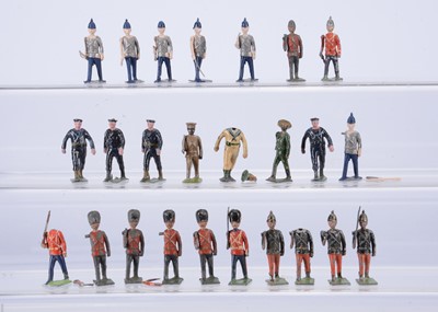 Lot 876 - Military figures by Reka manufactured circa WW1 comprising Infantry at slope in black tunics (4)