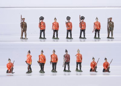 Lot 878 - Hanks British Infantry made circa 1900 comprising Line Infantry marching at trail (7)