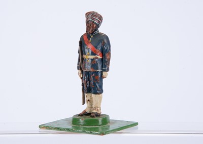 Lot 910 - Large scale (120mm + base) Wax Master figure of the Britains Herald Sikh
