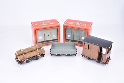 Lot 1042 - Mamod 0 Gauge Live Steam Railway Goods Wagons