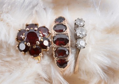 Lot 28 - A collection of 9ct gold gem set dress rings