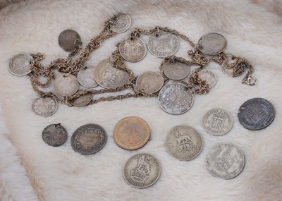 Lot 32 - A Victorian and later coin necklace