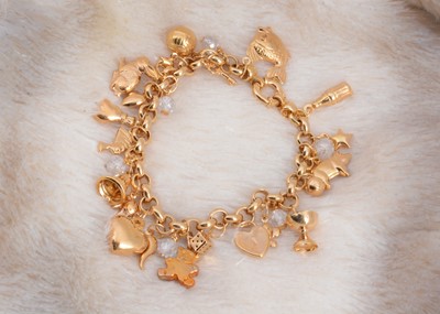 Lot 107 - A 9ct gold modern charm bracelet