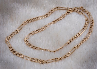 Lot 122 - A 9ct gold flattened curb link necklace