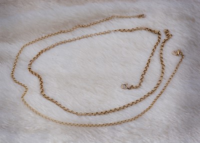 Lot 128 - A 9ct gold belcher link necklace