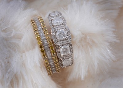 Lot 183 - Two modern diamond dress rings