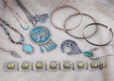 Lot 210 - A collection of continental white metal