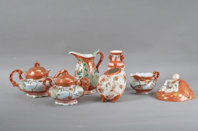 Lot 460 - A collection of 20th century Japanese porcelain red and white items