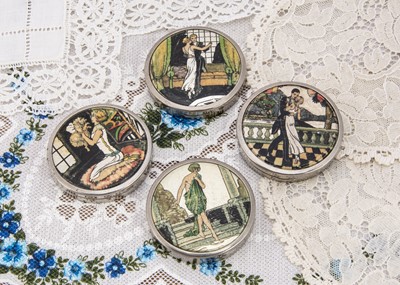 Lot 277 - Four Stratnoid foil 1930s compacts