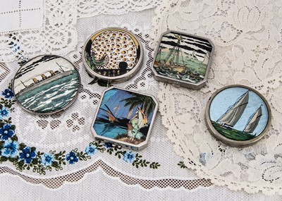 Lot 279 - Four compacts decorated with boats