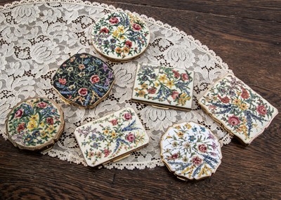 Lot 295 - Seven Ballotini decorated compacts