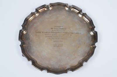 Lot 403 - A 1990s silver presentation salver