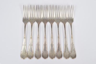 Lot 407 - A set of eight early 20th century Swedish dessert forks from C.G. Hallberg