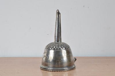 Lot 699 - An early to mid 19th century silver plated wine funnel