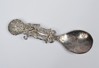 Lot 410 - An Edwardian period silver tea caddy marriage spoon from Berthold Muller