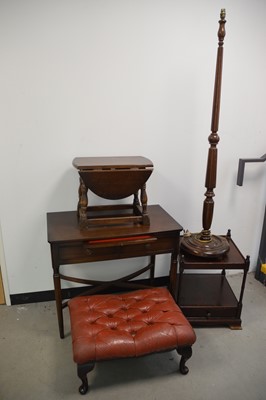 Lot 873 - Side Table Leather Stool and Other Small Furniture