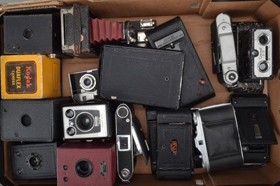 Lot 145 - A Tray of Folding and Box Cameras