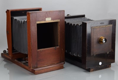 Lot 171 - Two Mahogany & Brass Studio Cameras