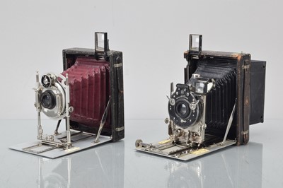 Lot 298 - Two Ernemann Heag XII 9x12cm Folding Plate Cameras