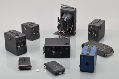 Lot 316 - A Tray of Ernemann Folding and Box Cameras