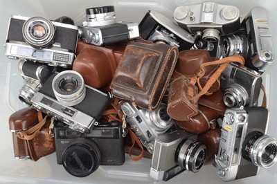 Lot 320 - A Box of Rangefinder and Viewfinder Cameras