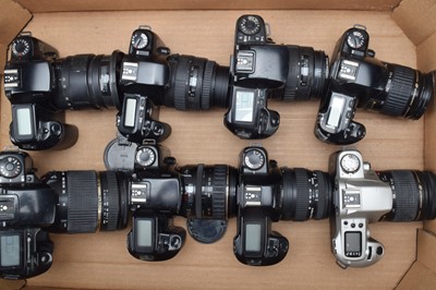 Lot 329 - A Tray of Canon EOS SLR Cameras