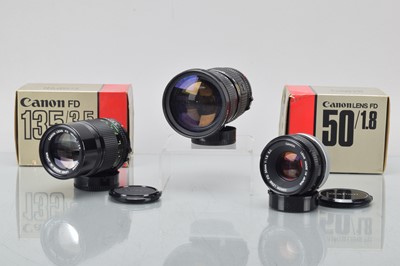 Lot 391 - Three Canon FD Lenses