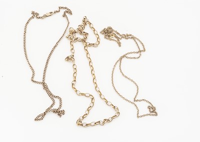 Lot 52 - Three 9ct necklaces