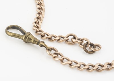 Lot 66 - A 9ct gold curb linked fob chain