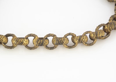 Lot 72 - A 19th century pinchbeck belcher linked muff chain