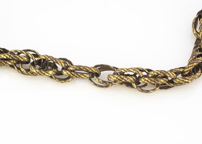 Lot 73 - A 19th century base metal and gilt multi linked chain