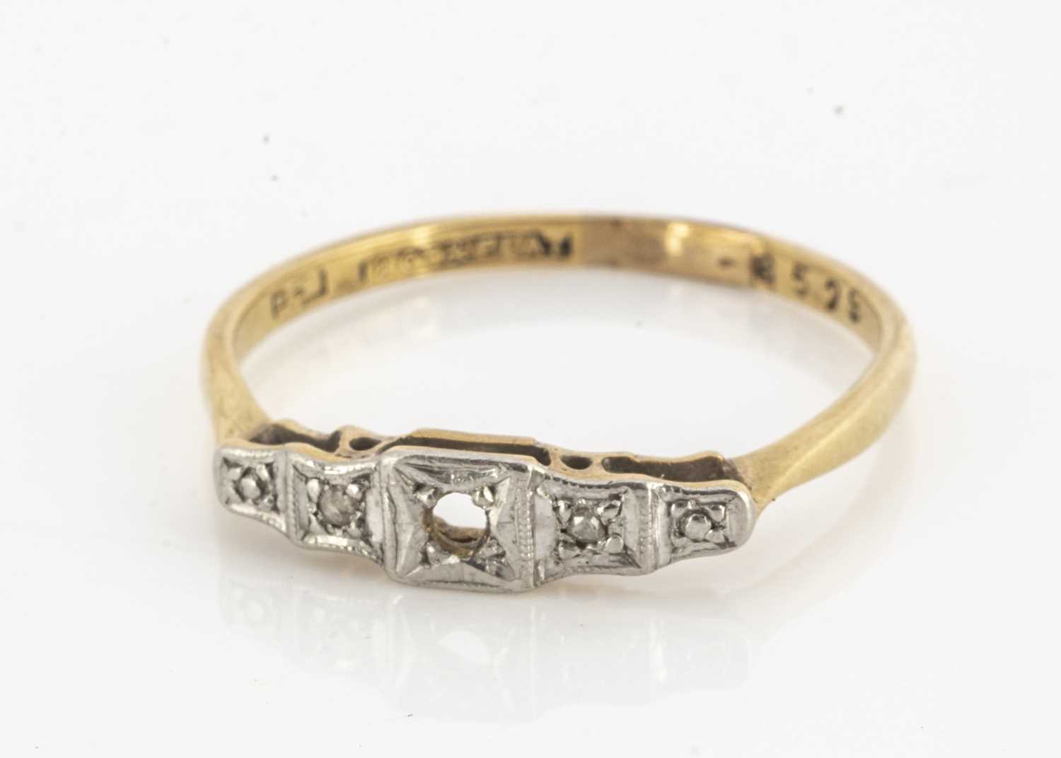 Lot 75 - An 18ct gold and platinum Art Deco dress ring