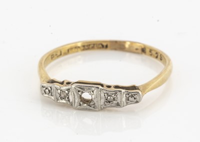 Lot 75 - An 18ct gold and platinum Art Deco dress ring