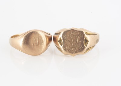 Lot 145 - Two 9ct gold signet rings