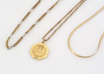 Lot 152 - An Art Deco gold plated and white metal bi colour watch chain