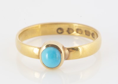 Lot 157 - A Victorian 22ct turquoise band ring